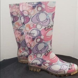 Coach poppy rainboots Size 7